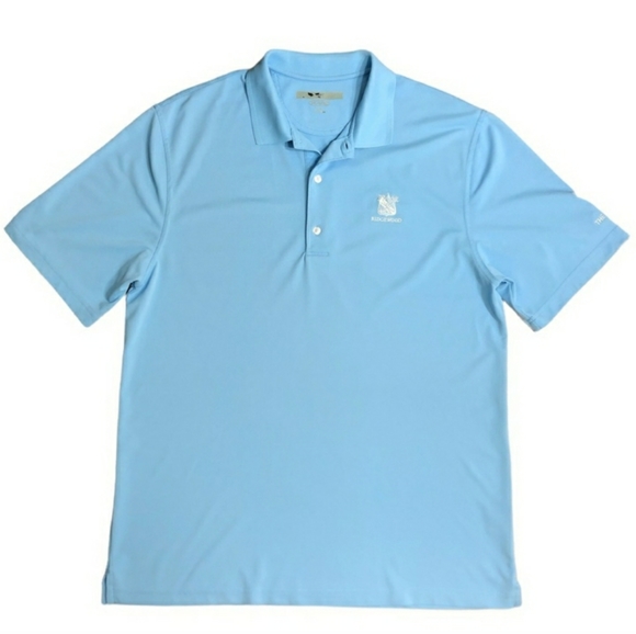 GREG NORMAN Blue Short Sleeve Pique Collar Polo Shirt Size Large - Picture 1 of 6